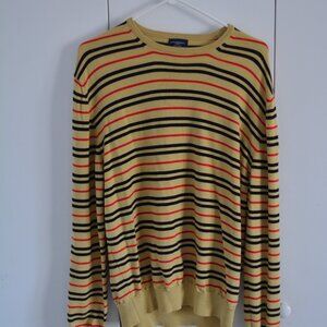 BURBERRY Golf, horizontal striped, crewneck sweater, L, Large